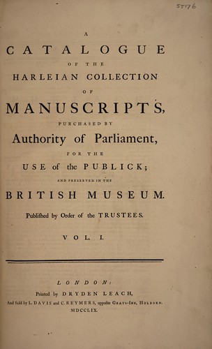 A catalogue of the Harleian Collection of manuscripts