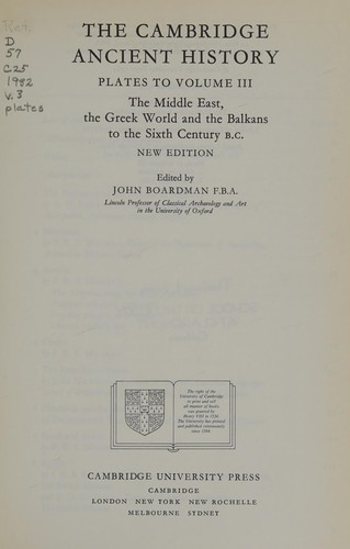 The Cambridge ancient history