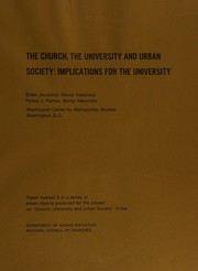 The church, the university, and urban society: implications for the university