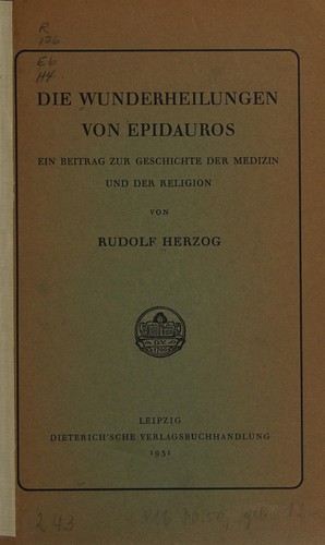 Die Wunderheilungen von Epidauros