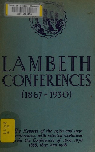 The Lambeth Conferences, 1867-1930