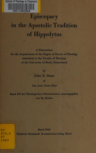 Episcopacy in the apostolic tradition of Hippolytus