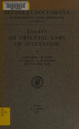 Essays on oriental laws of succession