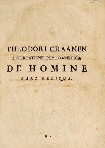 Tractatus physico-medicus de homine, in quo status ejus tam naturalis, quam praeternaturalis, quoad theoriam rationalem mechanice demonstratur