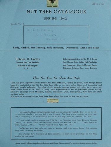 Nut tree catalogue, spring 1942