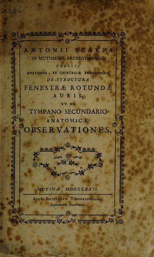 De structura fenestrae rotundae auris, et de tympano secundario anatomicae observationes