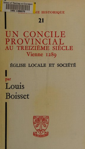 Un concile provincial au treizième siècle, Vienne 1289