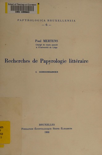 Recherches de papyrologie littéraire