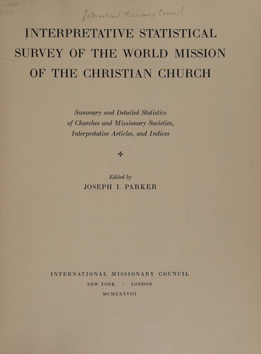 Interpretative statistical survey of the world mission of the Christian church