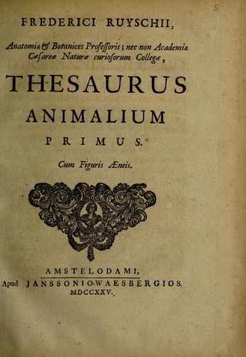 Thesaurus animalium primus ... Het eerste cabinet der dieren