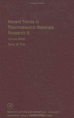 Semiconductors and Semimetals, Volume 71: Recent Trends in Thermoelectric Materials Research