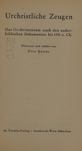 Urchristliche Zeugen