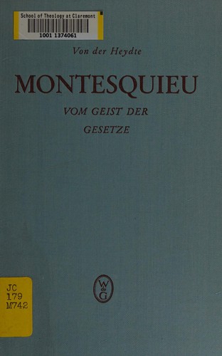 Vom geist der gesetze