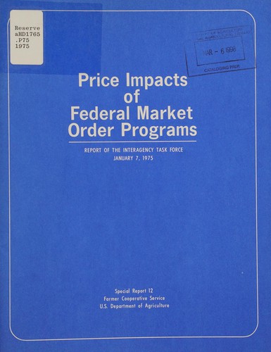 Price impacts of federal market order programs