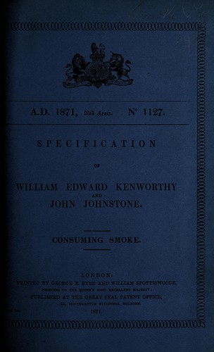 Specification of William Edward Kenworthy and John Johnstone