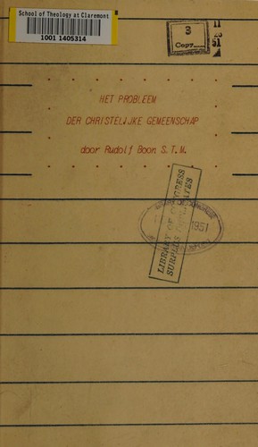 Het probleem der Christelijke Gemeenschap