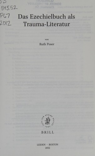 Das Ezechielbuch als Trauma-Literatur