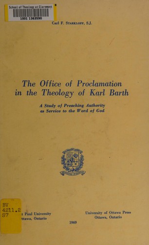 The office of proclamation in the theology of Karl Barth