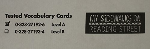 READING 2008 SIDEWALKS FOR READING INTERVENTION TESTED VOCABULARY CARDS GRADE 1
