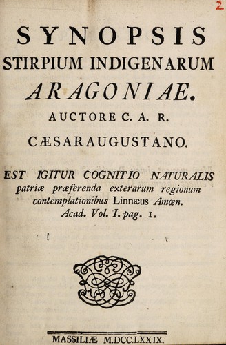 Synopsis stirpium indigenarum Aragoniae