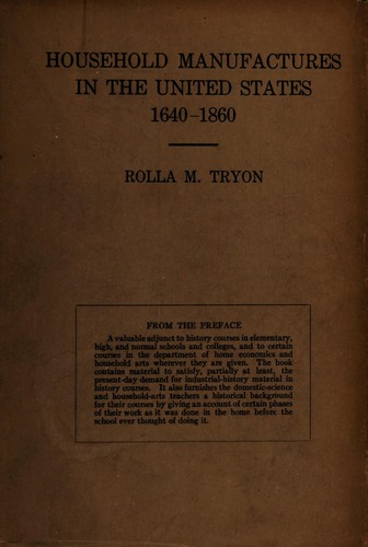 Household manufacturers in the United States, 1640-1860