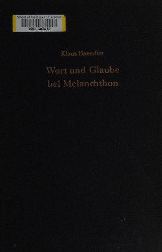 Wort und Glaube bei Melanchton