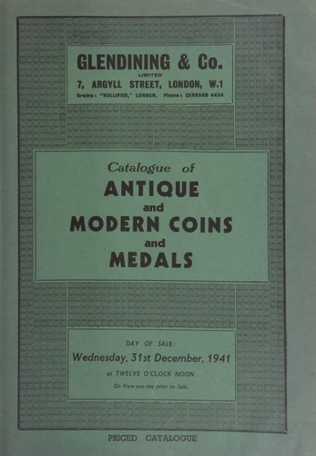 Catalogue of antique and modern coins and medals, [including] Omnium Caesarum, illustrations of Roman coins, Caesar to Domitian, printed 1553, ... from the Sullière Libary; [also further lots] contributed to H.R.H. the Duke of Glouchester's Red Cross and St. John Fund, [containing] a collection of Roman and other coins, in glass trays, mostly found on the Toddington Manor Estate; [as well as] a fine large gold medal of Charles VI, Emperor and Count of Flanders, 1716, by P.H. Roettiers; ...