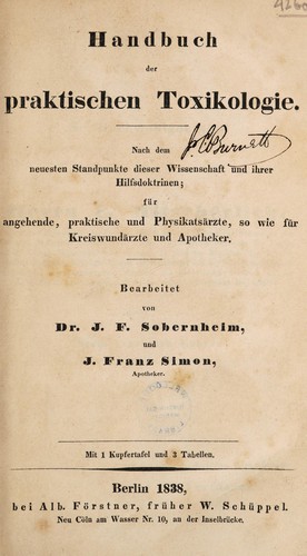 Handbuch der praktischen Toxikologie