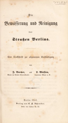 Die Bewässerung und Reinigung der Strassen Berlins