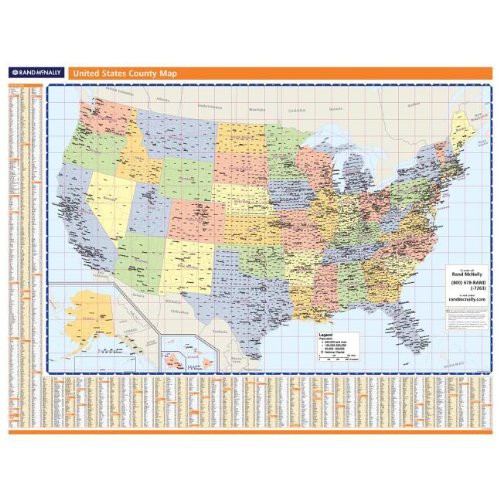 United States Counties Wallmap