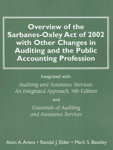 Overview of the Sarbanes-Oxley Act of 2002 with other changes in auditing and the public accounting profession
