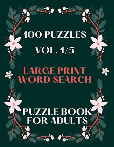 100 Puzzles Vol. 1/5 Large Print Word Search Puzzle book for adults