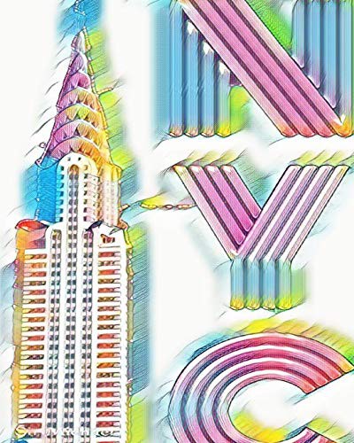 Rainbow Chrysler Building Writing Drawing Journal