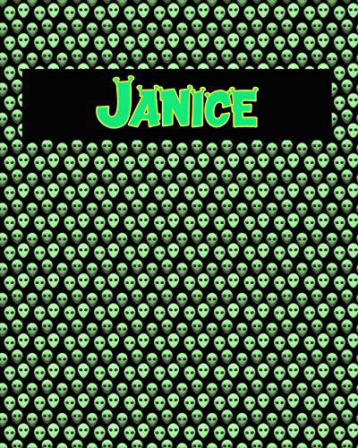 120 Page Handwriting Practice Book with Green Alien Cover Janice