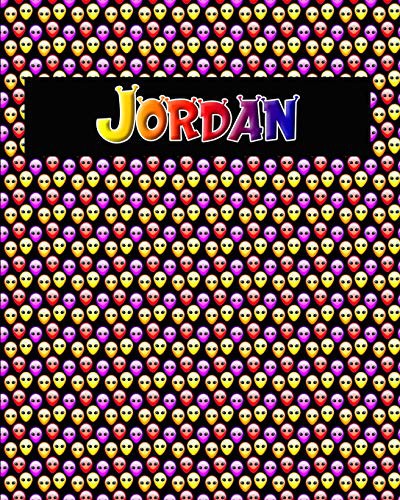120 Page Handwriting Practice Book with Colorful Alien Cover Jordan