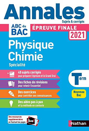 Annales BAC 2021 Physique Chimie Term - Corrigé