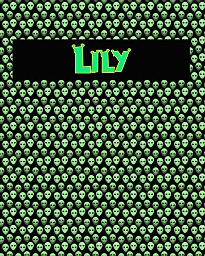 120 Page Handwriting Practice Book with Green Alien Cover Lily
