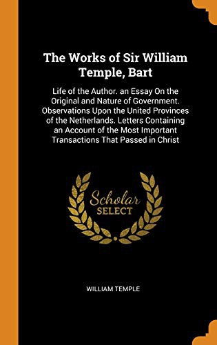 Works of Sir William Temple, Bart