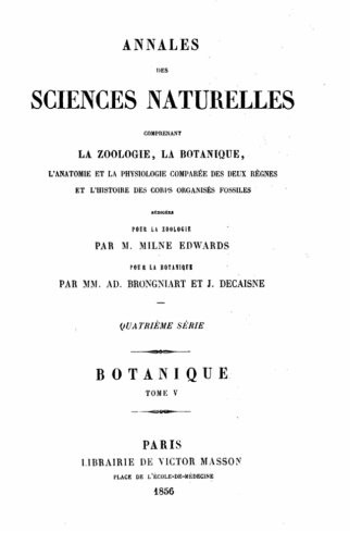 Annales des sciences naturelles - Tome V