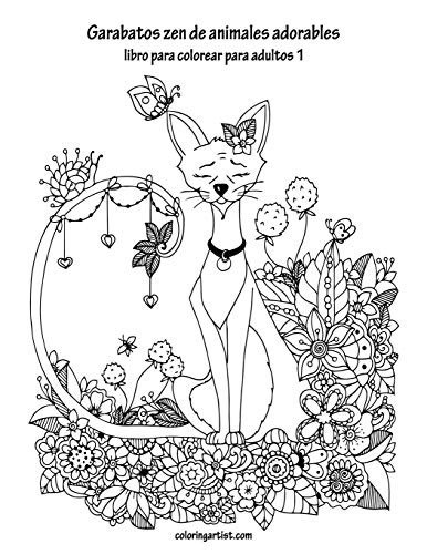 Garabatos zen de animales adorables libro para colorear para adultos 1