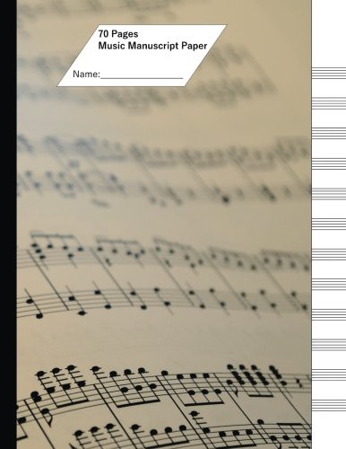 Music Manuscript Paper  70 Pages, 12 Staves. Note Cover