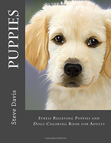 Puppies Adult Coloring Book