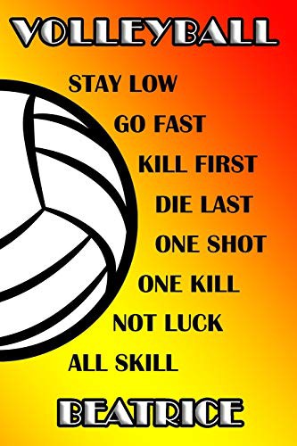 Volleyball Stay Low Go Fast Kill First Die Last One Shot One Kill Not Luck All Skill Beatrice