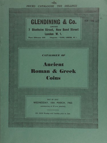 Catalogue of Ancient Roman & Greek coins, [including] Roman Republican bronze; [as well as] Palestinian City coins, from the Rothschild collection, [and] coins of the Jews ...