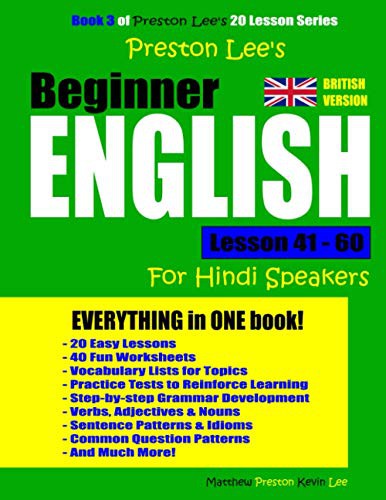 Preston Lee's Beginner English Lesson 41 - 60 For Hindi Speakers