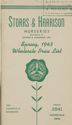 Wholesale price list, spring 1943