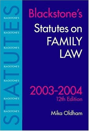Statutes on Family Law 2003-2004