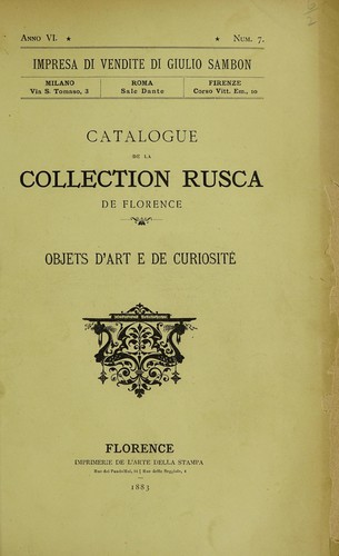 Catalogue d'objets d'art et de curiosité