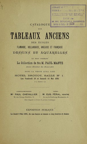 Tableaux anciens des écoles flamande, hollandaise, anglaise et française