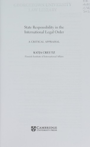 State Responsibility in the International Legal Order